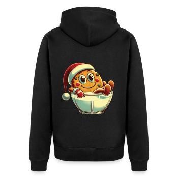 Merry Christmas Retro Cookie Design - Unisex Premium Organic Zip Hoodie - black - Back - Nico (187cm)