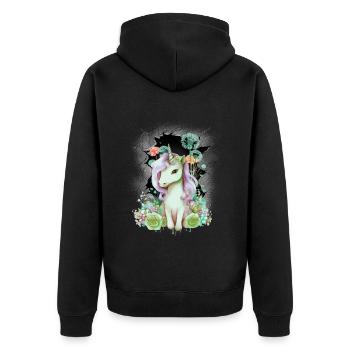Licorne Licornes Chevaux Cheval Enfant Enfants - Veste à capuche bio Premium Unisexe - noir - Dos - Nico (187cm)