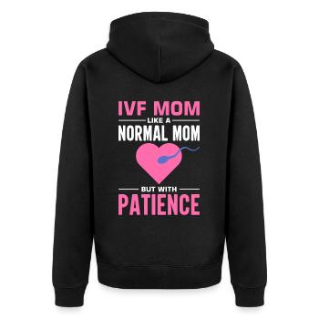 Vitro Fertilization IVF - Unisex Premium Organic Zip Hoodie - black - Back - Nico (187cm)