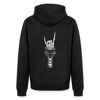 Squelette Guitariste Joueur Bones Guitariste Musicien - Veste à capuche bio Premium Unisexe - noir - Dos - Nico (187cm)