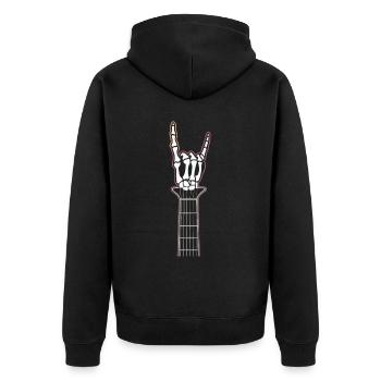 Squelette Guitariste Joueur Bones Guitariste Musicien - Veste à capuche bio Premium Unisexe - noir - Dos - Nico (187cm)