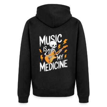 Squelette Guitariste Joueur Bones Guitariste Musicien - Veste à capuche bio Premium Unisexe - noir - Dos - Nico (187cm)