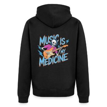 Squelette Guitariste Joueur Bones Guitariste Musicien - Veste à capuche bio Premium Unisexe - noir - Dos - Nico (187cm)
