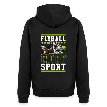 Flyball Dog Sports - Unisex Premium Organic Zip Hoodie - black - Back - Nico (187cm)