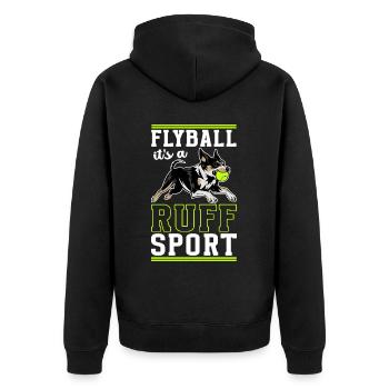 Flyball Dog Sports - Unisex Premium Organic Zip Hoodie - black - Back - Nico (187cm)