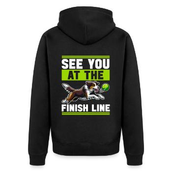 Flyball Dog Sports - Unisex Premium Organic Zip Hoodie - black - Back - Nico (187cm)