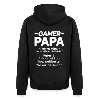 Gamer Papa Papa Amateur de jeux vidéo PC - Veste à capuche bio Premium Unisexe - noir - Dos - Nico (187cm)