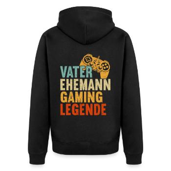 Gamer Papa Papa Amateur de jeux vidéo PC - Veste à capuche bio Premium Unisexe - noir - Dos - Nico (187cm)