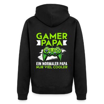Gamer Papa Papa Amateur de jeux vidéo PC - Veste à capuche bio Premium Unisexe - noir - Dos - Nico (187cm)