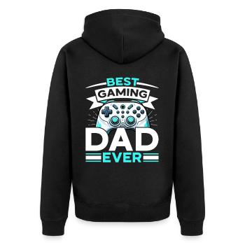Gamer Papa Papa Amateur de jeux vidéo PC - Veste à capuche bio Premium Unisexe - noir - Dos - Nico (187cm)