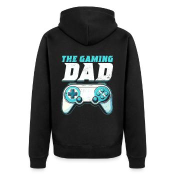 Gamer Papa Papa Amateur de jeux vidéo PC - Veste à capuche bio Premium Unisexe - noir - Dos - Nico (187cm)
