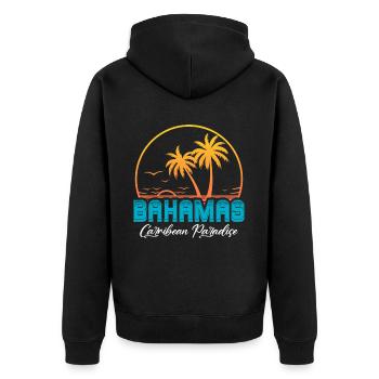 Bahamas Île des Caraïbes Cadeau d’été de l’Atlantique - Veste à capuche bio Premium Unisexe - noir - Dos - Nico (187cm)