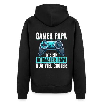 Gamer Papa Papa Amateur de jeux vidéo PC - Veste à capuche bio Premium Unisexe - noir - Dos - Nico (187cm)