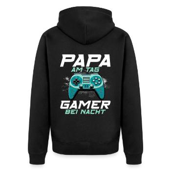 Gamer Papa Papa Amateur de jeux vidéo PC - Veste à capuche bio Premium Unisexe - noir - Dos - Nico (187cm)