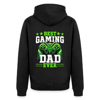 Gamer Papa Papa Amateur de jeux vidéo PC - Veste à capuche bio Premium Unisexe - noir - Dos - Nico (187cm)