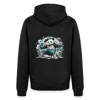 Breakdancing Breakdance Panda - Unisex Premium Organic Zip Hoodie - black - Back - Nico (187cm)