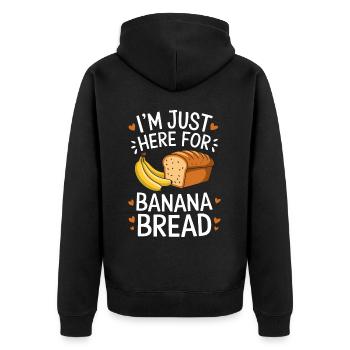 Bananenbrot Spruch Lustiges Bananenbrot Geschenk - Unisex Premium Bio Zip Hoodie - Schwarz - Hinten - Nico (187cm)