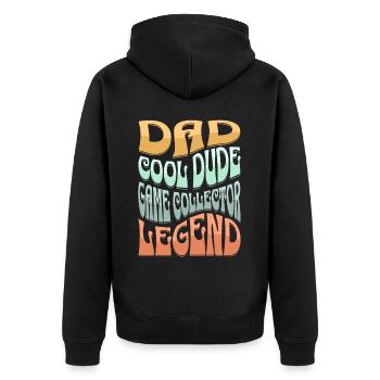 Papa Jeu Collectionneur - Veste à capuche bio Premium Unisexe - noir - Dos - Nico (187cm)