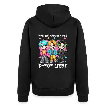 K-Pop Koreanischer Kpop Kultur Kpop Südkorea Tanz - Unisex Premium Bio Zip Hoodie - Schwarz - Hinten - Nico (187cm)