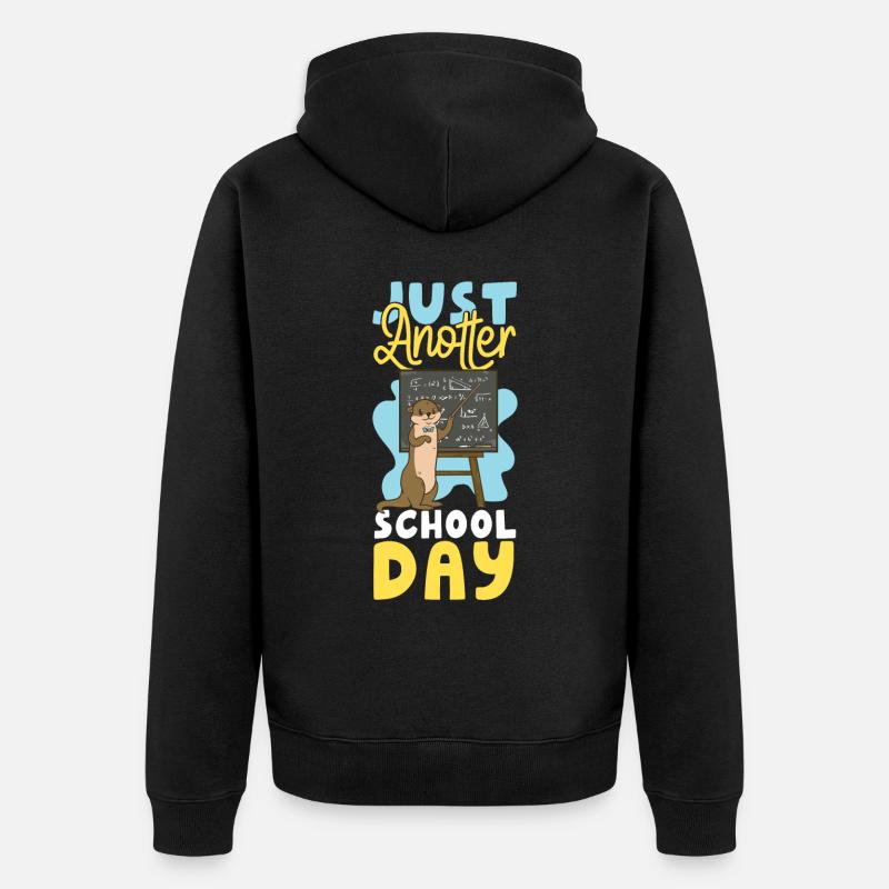 Otter Pre-School First Grade Back - Unisex Premium Bio Zip Hoodie - Schwarz