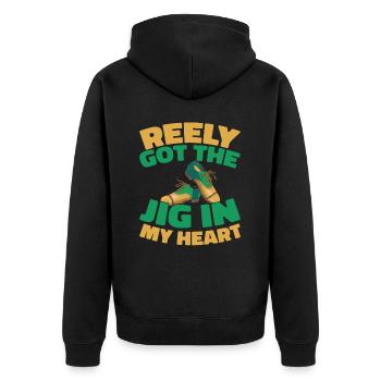 Danse Irlandaise Irischer Tanz - Veste à capuche bio Premium Unisexe - noir - Dos - Nico (187cm)