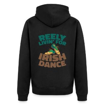 Danse Irlandaise Irischer Tanz - Veste à capuche bio Premium Unisexe - noir - Dos - Nico (187cm)