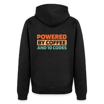 Emergency Call Control Center Operations Center Coffee - Unisex Premium Organic Zip Hoodie - black - Back - Nico (187cm)