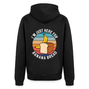 Bananenbrot Spruch Lustiges Bananenbrot Geschenk - Unisex Premium Bio Zip Hoodie - Schwarz - Hinten - Nico (187cm)