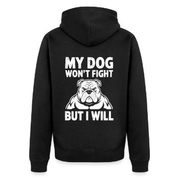 Anti Humain Pro Chien Amoureux Propriétaire Chiot Chiot Doggy - Veste à capuche bio Premium Unisexe - noir - Dos - Nico (187cm)
