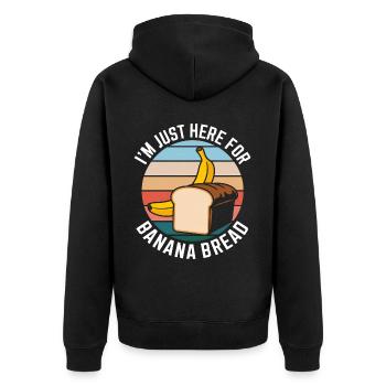 Bananenbrot Spruch Lustiges Bananenbrot Geschenk - Unisex Premium Bio Zip Hoodie - Schwarz - Hinten - Nico (187cm)