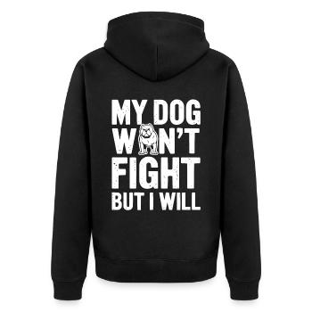 Anti Humain Pro Chien Amoureux Propriétaire Chiot Chiot Doggy - Veste à capuche bio Premium Unisexe - noir - Dos - Nico (187cm)