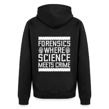 Forensic Analyst Science Meets Crime Squad Crime - Unisex Premium Organic Zip Hoodie - black - Back - Nico (187cm)