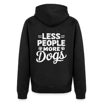 Anti Humain Pro Chien Amoureux Propriétaire Chiot Chiot Doggy - Veste à capuche bio Premium Unisexe - noir - Dos - Nico (187cm)