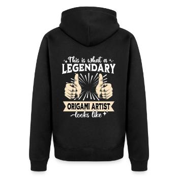 Origami légendaire - Veste à capuche bio Premium Unisexe - noir - Dos - Nico (187cm)