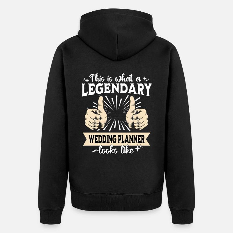 Legendärer Hochzeitsplaner - Unisex Premium Bio Zip Hoodie - Schwarz