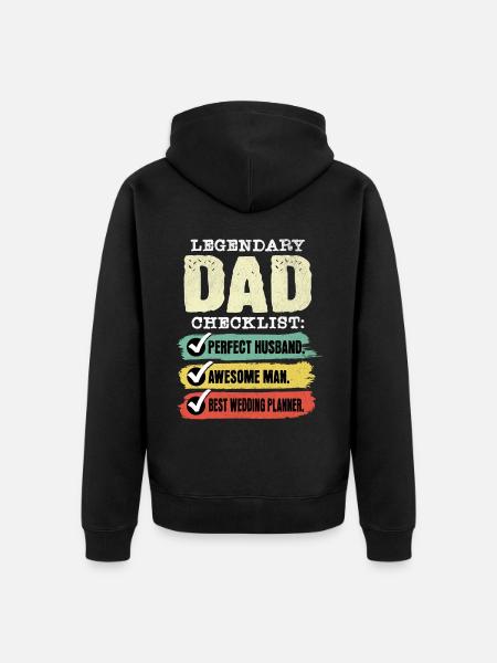 Dad Wedding Planner Father's Day - Unisex Premium Organic Zip Hoodie - black