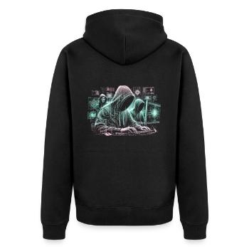 Programmierer Informatiker - Unisex Premium Bio Zip Hoodie - Schwarz - Hinten - Nico (187cm)