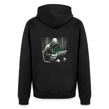Programmierer Programmieren Informatik - Unisex Premium Bio Zip Hoodie - Schwarz - Hinten - Nico (187cm)