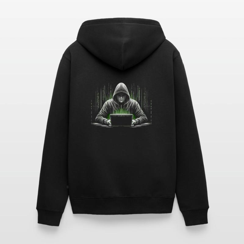 Hacker Programmeur Programmation Informatique Veste à capuche bio Premium Unisexe