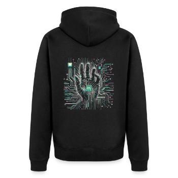 Informatik Informatiker Programmierer - Unisex Premium Bio Zip Hoodie - Schwarz - Hinten - Nico (187cm)