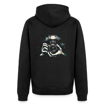 Photographer Photography Photographer - Unisex Premium Organic Zip Hoodie - black - Back - Nico (187cm)