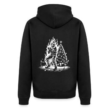 Lutin de Noël en feu avec sarcastique - Veste à capuche bio Premium Unisexe - noir - Dos - Nico (187cm)