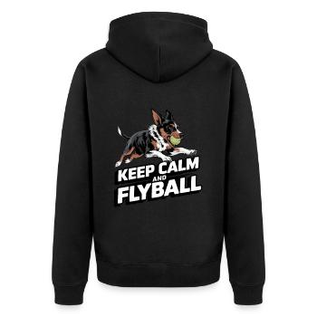 Flyball Dog Sports - Unisex Premium Organic Zip Hoodie - black - Back - Nico (187cm)