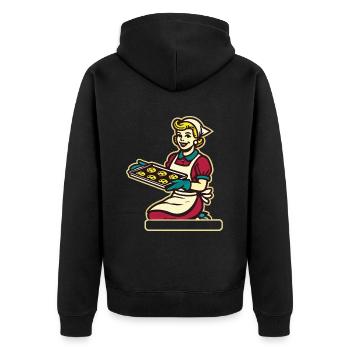 Boulanger rétro avec design de plateau à biscuits - Veste à capuche bio Premium Unisexe - noir - Dos - Nico (187cm)