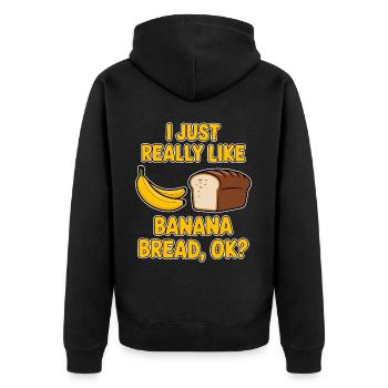 Banana Bread Dire Drôle Banana Bread Cadeau - Veste à capuche bio Premium Unisexe - noir - Dos - Nico (187cm)
