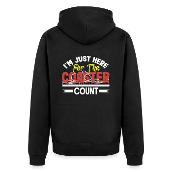 I'm just counting roller coasters today - Unisex Premium Organic Zip Hoodie - black - Back - Nico (187cm)