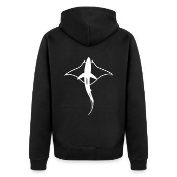 Manta Shark Manta Rays Reef Shark Longimanus - Unisex Premium Organic Zip Hoodie - black - Back - Nico (187cm)