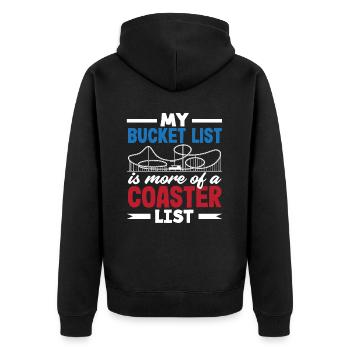 My Roller Coaster Bucket List - Unisex Premium Organic Zip Hoodie - black - Back - Nico (187cm)