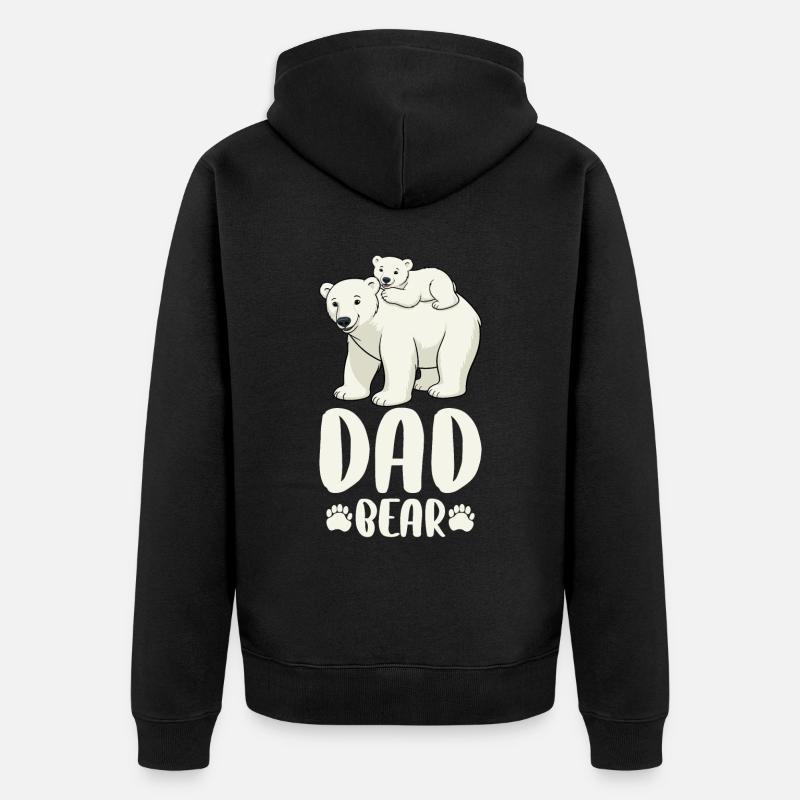 Papa ours - Veste à capuche bio Premium Unisexe - noir