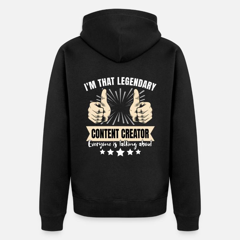 Legendärer Content Creator - Unisex Premium Bio Zip Hoodie - Schwarz